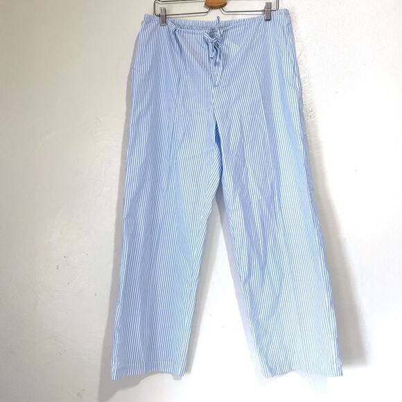 RALPH LAUREN NWT Stipe 100% Cotton PJ Pants in Blue Stripe Size L - Picture 1 of 8